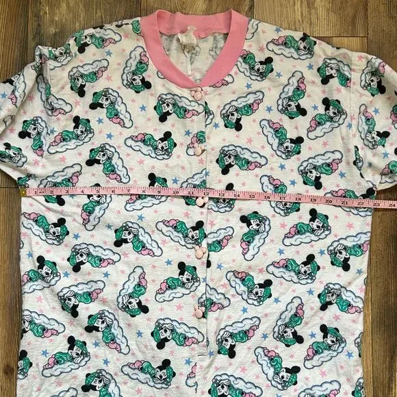 Vintage Disney Mickey Unlimited Pajamas Bodysuit One Piece Sleeping Mickey Small - Picture 9 of 13